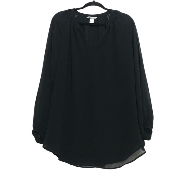 H&M Tops - H&M Mama Womens Fairy Black Semi Sheer Long Sleeve Blouse Top Large Maternity